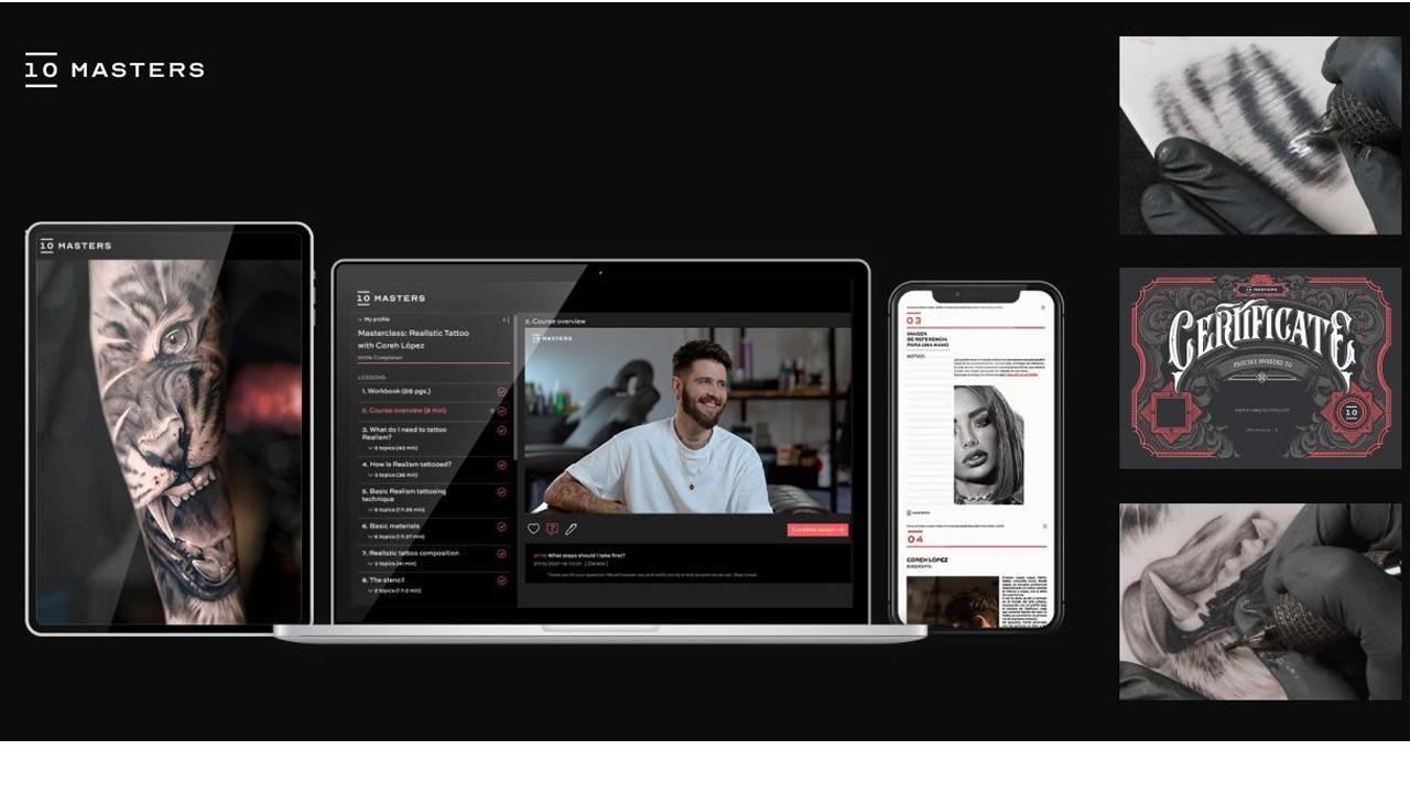 10 Masters, as a growing online tattoo training platform, helps tattoo